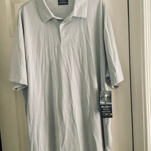 Ben Hogan men’s NWT 2 x - light gray colored - 100% polyester - beautiful shirt